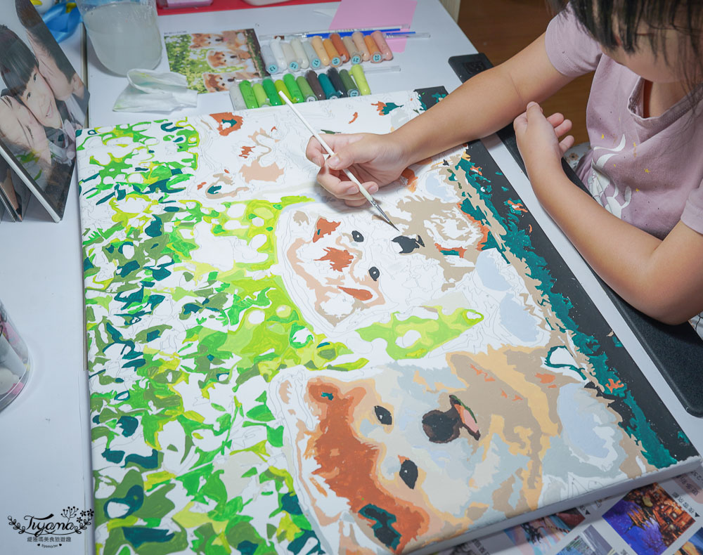 兒童油畫DIY在家畫出成就感！！無毒MIT台灣製造，兒童數字油畫/一般成人版，宅配買一送一只要579起 @緹雅瑪 美食旅遊趣