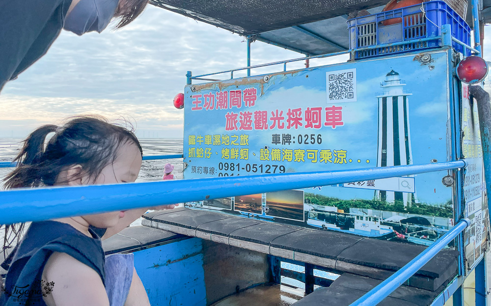 王功鐵牛車．王功採蚵車｜彩雲王功潮間帶之旅：搭採蚵車、挖蛤蜊玩水、烤鮮蚵吃到飽！大人200、兒童100、幼兒免費 @緹雅瑪 美食旅遊趣