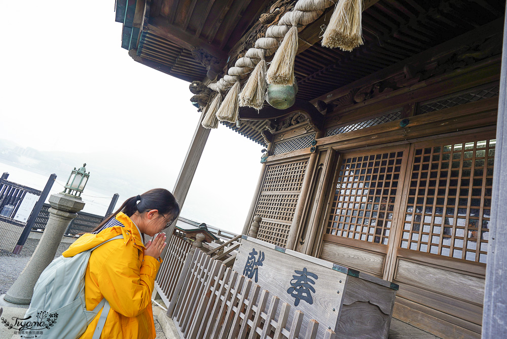九州門司港景點｜可愛河豚神籤「和布刈神社」，九州最北邊的海景神社，關門海峽旁面海絕美景色的小巧神社 @緹雅瑪 美食旅遊趣