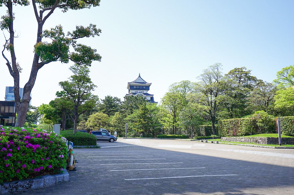九州小倉城「小倉祇園 八坂神社」連接小倉城旁400多年歷史的豐前市守護神，全日本罕見景點「鳥居+小倉城」同框奇景 @緹雅瑪 美食旅遊趣