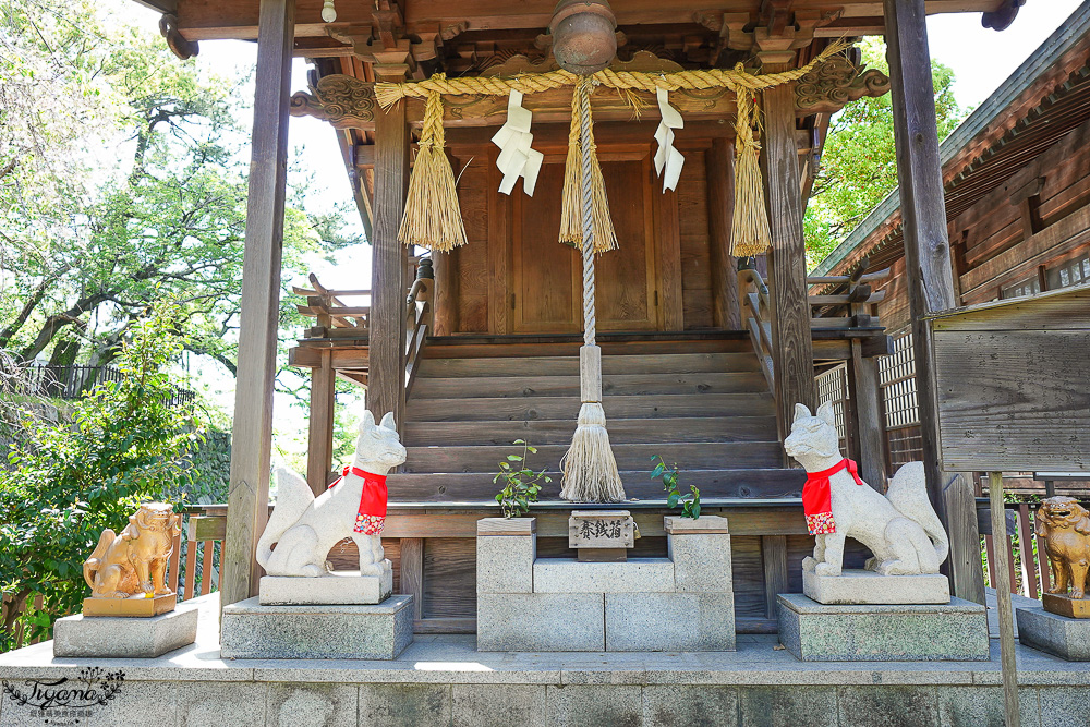九州小倉城「小倉祇園 八坂神社」連接小倉城旁400多年歷史的豐前市守護神，全日本罕見景點「鳥居+小倉城」同框奇景 @緹雅瑪 美食旅遊趣